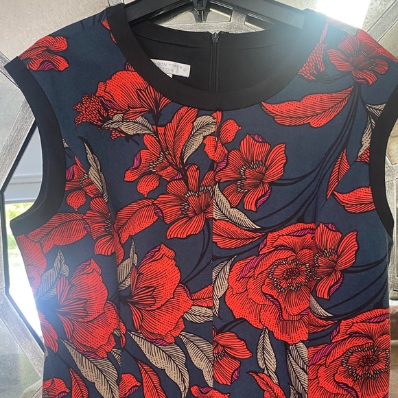 London Times Red and Black Floral Mini Dress - Picture 4 of 5